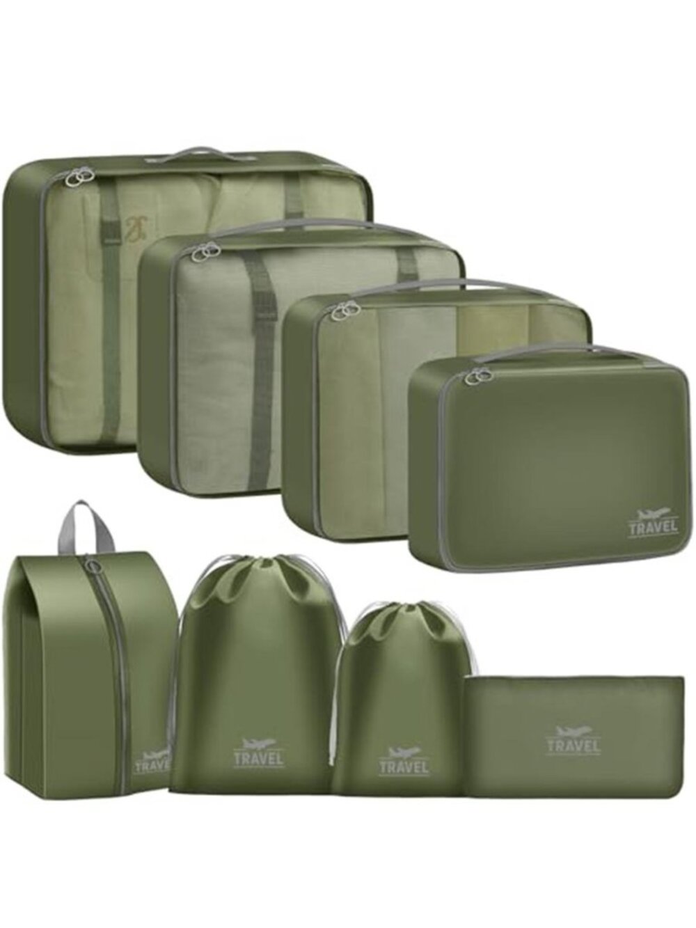 8 Piece Packing Cubes Travel Organizer Luggage Storage Bags Suitcase Set